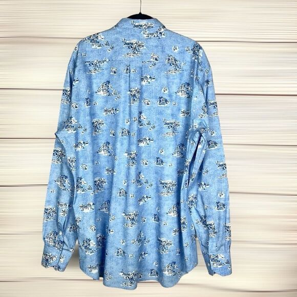 Mirto Spain Button Down Shirt Blue Cotton Nautical Print Size Men’s XXL NWOT - Picture 8 of 15